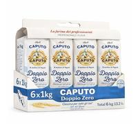 Harina Caputo Doppio Zero Clásica, Origen Italiana, ideal para masas suaves y ligeras, recomendado para panes ligeros y de miga suave y blanca, Tipo Harina 00, Contiene 6 unidades de 1 Kg