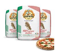 Harina Caputo Grano Italiano, Origen Italiana, ideal para masas ligeras con grandes cavidades, gran volumen, Recomendado para la clásica pizza napolitana, Tipo Harina 0, Contiene 3 unidades de 1 Kg