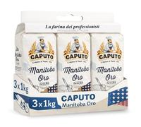 Harina Caputo Manitoba Oro, Origen Italiana, elástica de alto valor proteico, ideal para repostería y productos fermentados, Tipo Harina 0, Contiene 3 unidades de 1 Kg