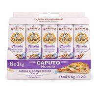 Harina Caputo Nuvola Pizzeria, Origen Italiana, ideal para masas ligeras con grandes cavidades, gran volumen, Recomendado para la clásica pizza napolitana, Tipo Harina 0, Contiene 6 unidad de 1 Kg