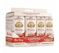 Harina Caputo Pizzeria, Origen Italiana, ideal para masas de alta hidratación, ligera y perfectamente levada, Recomendado para la clásica pizza napolitana, Tipo 00, Contiene 6 unidades de 1 Kg