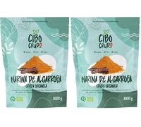 Harina de Algarroba Ecológica - 1Kg. Harina De Algarroba Sin Gluten Para Helados. Harina de Pulpa de Algarroba en Polvo. Raw Organic Carob Powder. (Paquete de 2)