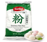 Harina de Arroz Glutinoso, harina de arroz pegajoso, Harina Sin Gluten, Ideal para mochis, pasteles de arroz y dumplings, Ingrediente Arroz glutinoso 98% y agua 2%, Contiene 1 unidad de 400 gr