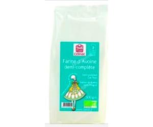 Harina de Avena Semi Integral, Orgánica, 500 g. Pack de 4