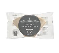 Hario Filtros de café de fondo plano, 02, marrón, 100 unidades