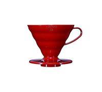 HARIO Gotero de café transparente VDR-02R V60, 02, rojo, gotero de café para 1-4 tazas