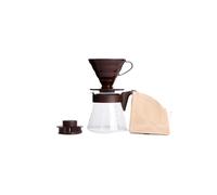 Hario V60 Coffee Dripper and Glass Server Set 700ml 02 Size Brown [Kitchen] (japan import)