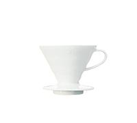 HARIO V60 Coffie Dripper, Cerámica - Cono en forma de V, Blanco, Tamaño 02