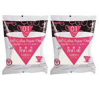 Hario VCF-01-100W Filtro de papel 01 para V60 Coffee Dripper, Blanco x 2Pack (Total 200 Pcs)
