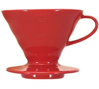 Hario VDCR-02R V60 02 - Gotero de café rojo de cerámica para 1-4 tazas