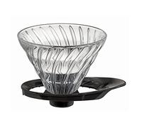 HARIO VDGR-02-B V60 - Gotero de transmisión de vidrio resistente al calor 02, para 1-4 tazas, negro, fabricado en Japón