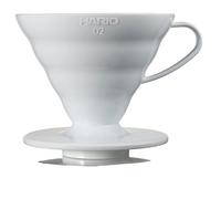HARIO VDR-02-W V60 - Gotero transparente 02 blanco, para 1-4 tazas, café, goteo manual, fabricado en Japón