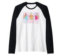 Hark The Herald Angels Rosa Azul Navidad Fe Jesús Camiseta Manga Raglan