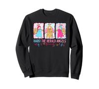 Hark The Herald Angels Rosa Azul Navidad Fe Jesús Sudadera