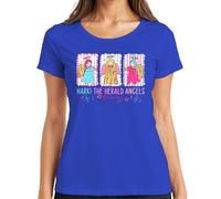 Hark The Herald Angels Sing Navidad Ángel Pastel Regalo Camiseta Mujer, azul, 3XL