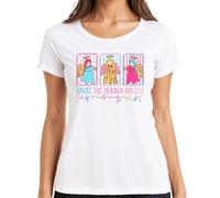 Hark The Herald Angels Sing Navidad Ángel Pastel Regalo Camiseta Mujer, Blanco, S