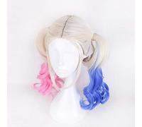 Harleen Quinzel Suicide Squad Joker Wig Cosplay Cosplay Harley Quinn Women Synthetic Hair Halloween Party Wigs+Free Wig Cap