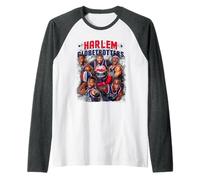 Harlem Globetrotters Basketball Colorful Team Photo Camiseta Manga Raglan