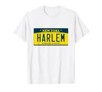 Harlem NYC Manhattan NY New York Neighborhood Matrícula Camiseta gráfica económica, Hombre, Blanco, XL