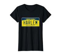 Harlem NYC Manhattan NY New York Neighborhood Matrícula Camiseta gráfica económica, Mujer, Negro, XL