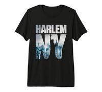 Harlem tee Shirts, Harlem New York City Skyline Short Sleeve Camiseta Premium