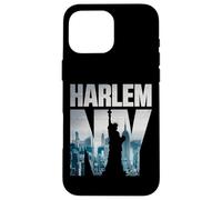Harlem tee Shirts, Harlem New York City Skyline Short Sleeve Carcasa para iPhone 16 Pro MAX