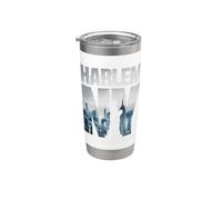 Harlem Tee shirts, Harlem New York City Skyline Short Sleeve Vaso térmico de acero inoxidable de doble pared