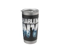 Harlem Tee shirts, Harlem New York City Skyline Short Sleeve Vaso térmico de acero inoxidable de doble pared