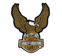 Harley-Davidson 3.5 in Embroidered Brown Eagle Bar & Shield Emblem Sew-On Patch