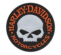 Harley-Davidson 4 inch Willie G Skull Reflective Embroidered Emblem Sew-On Patch