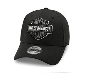 HARLEY-DAVIDSON Bar & Shield Cappy 39Thirty Gorra de béisbol B&S Biker Gorra Gorra de Motocicleta Gorra de Basecap Logo Tonal Mujer Hombre, Negro-Blanco, L, blanco y negro, L
