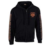 Harley-Davidson Eagle Piston 30299950 - Sudadera con Capucha de Manga Larga con Cremallera Completa para Hombre, Color Negro