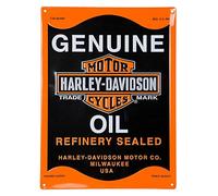 Harley-Davidson Embossed Tin Sign, Genuine Oil Can Bar & Shield, 12 x 15.75 inch