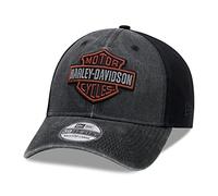 HARLEY-DAVIDSON Gorra de béisbol para hombre con logotipo bicolor lavado, Negro , M