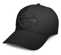 Harley-Davidson Gorra de béisbol para hombre, gorra de motorista, con gráficos bordados, ajustable, para hombres, Negro , Talla única