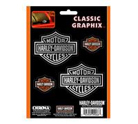 Harley-Davidson Juego de 4 pegatinas para moto, resistentes al agua, para casco de moto, coche, ordenador portátil y más