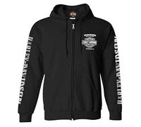 Harley-Davidson Lightning Crest - Sudadera con capucha y cremallera completa para hombre, negro, Negro, 5X-Large