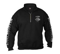 Harley-Davidson Lightning Crest - Sudadera para Hombre, con Cremallera de 1/4, Color Negro, Negro, XX-Large