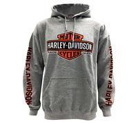 Harley-Davidson Men's Bar & Shield Logo Pullover Hooded Sweatshirt, Gray