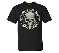Harley-Davidson Men's H-D Skull Badge Short Sleeve T-Shirt Black. 30298293