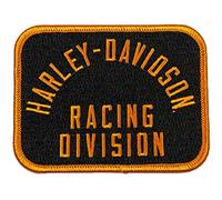 Harley-Davidson Parche bordado para coser con emblema de Racing Davidson H-D de 4 pulgadas, Negro -, 4" x 3"