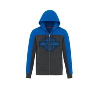 Harley-Davidson Sudadera con capucha y cremallera Bar & Shield Colorblock para hombre - 96283-22VM, Gris, Medium