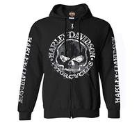 Harley-Davidson Sudadera con cremallera para hombre, Willie G Skull, negro 30296647 - negro - 4X-Large