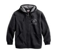 HARLEY-DAVIDSON Sudadera para hombre, para tiempo libre, con cremallera, con capucha, gris, L