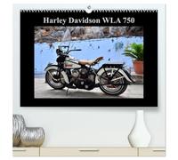 Harley Davidson WLA 750 (hochwertiger Premium Wandkalender 2026 DIN A2 quer), Kunstdruck in Hochglanz: Alte Liebe rostet doch