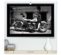 Harley Davidson WLA 750 in Schwarzweiss (hochwertiger Premium Wandkalender 2026 DIN A2 quer), Kunstdruck in Hochglanz: Den Mythos Harley Davidson spüren