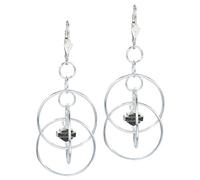 Harley-Davidson Women's Earrings, Multi Hoop Bar & Shield Dangle, Silver HDE0055