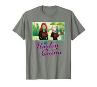 Harley Quinn and Poison Ivy Suicide Squad Gear Camiseta, Hombre, Verde Militar Jaspeado, M