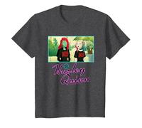 Harley Quinn and Poison Ivy Suicide Squad Gear Camiseta, Niños, Jaspeado Oscuro, 4 años