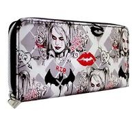 Harley Quinn and The Joker Rip Cartera/Billetera Metálica Clutch con Bolsillo para Monedas & Tarjetero, Plata